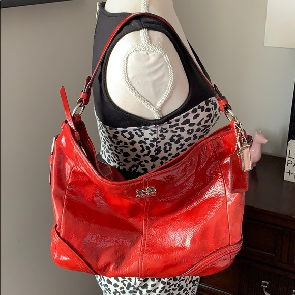 Coach shiny red beautiful bag🤗🥰 - Picture 1 of 8